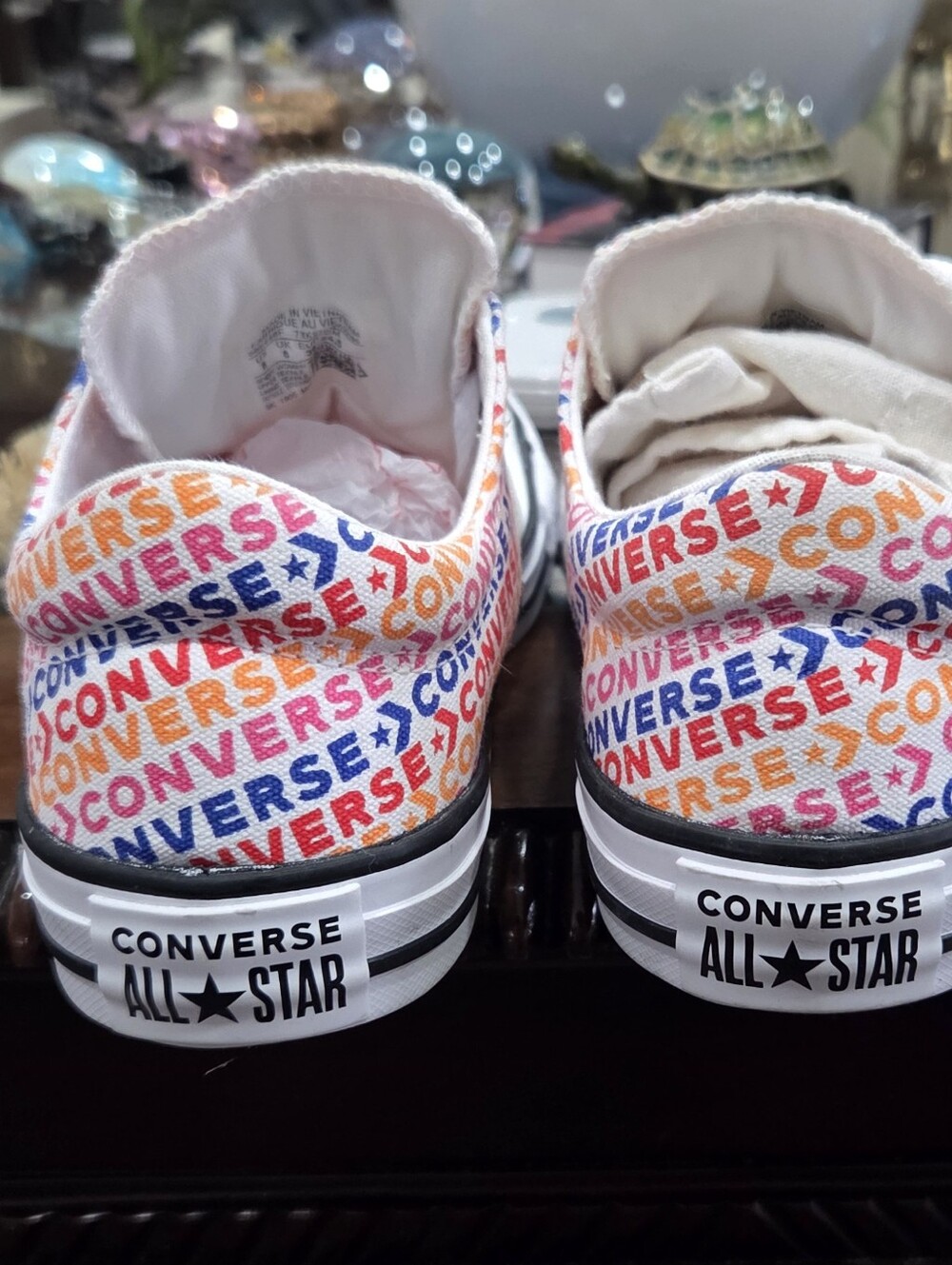 Converse Crash Madison Ox White Low Top Sneakers with Multicolor Logo Trim - Picture 3 of 6